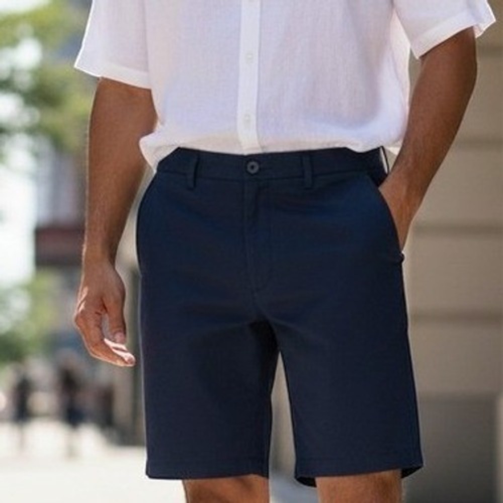 Izod Performance Men's Athletic Shorts in Slate Blue with Zip‎ Pocket